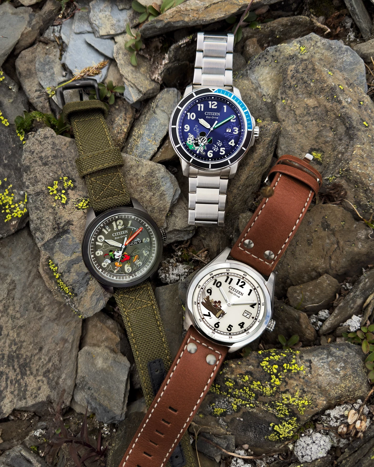 Mickey Mouse World Adventure Blue Dial Stainless Steel Bracelet